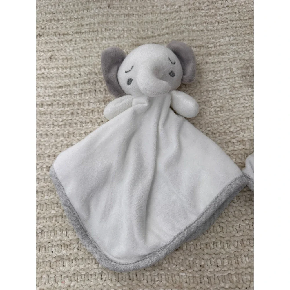 Ningbo Keyar Elephant Security Blanket Plush Lovey Stuffed Animal Lot White Grey